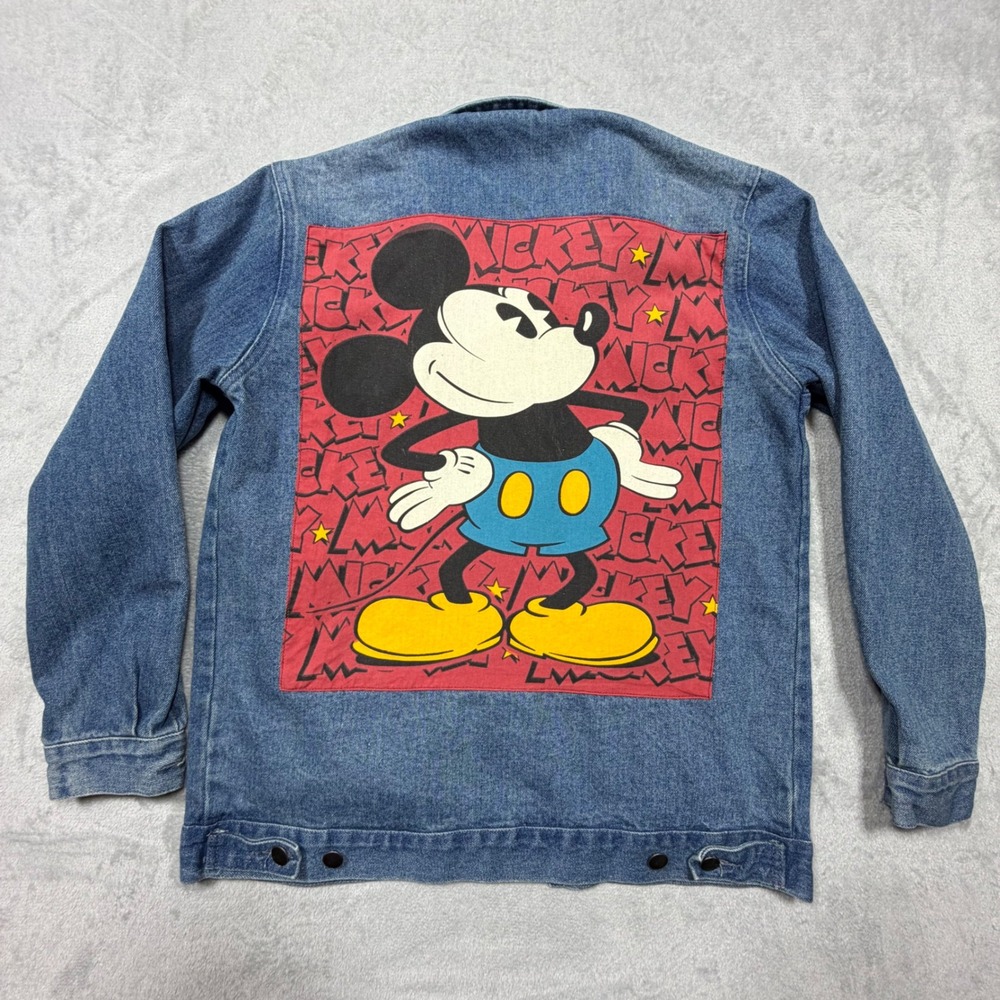 Disney Mickey & Co Forever 21 Denim Jacket Size S Blue Cotton Graphic Vintage